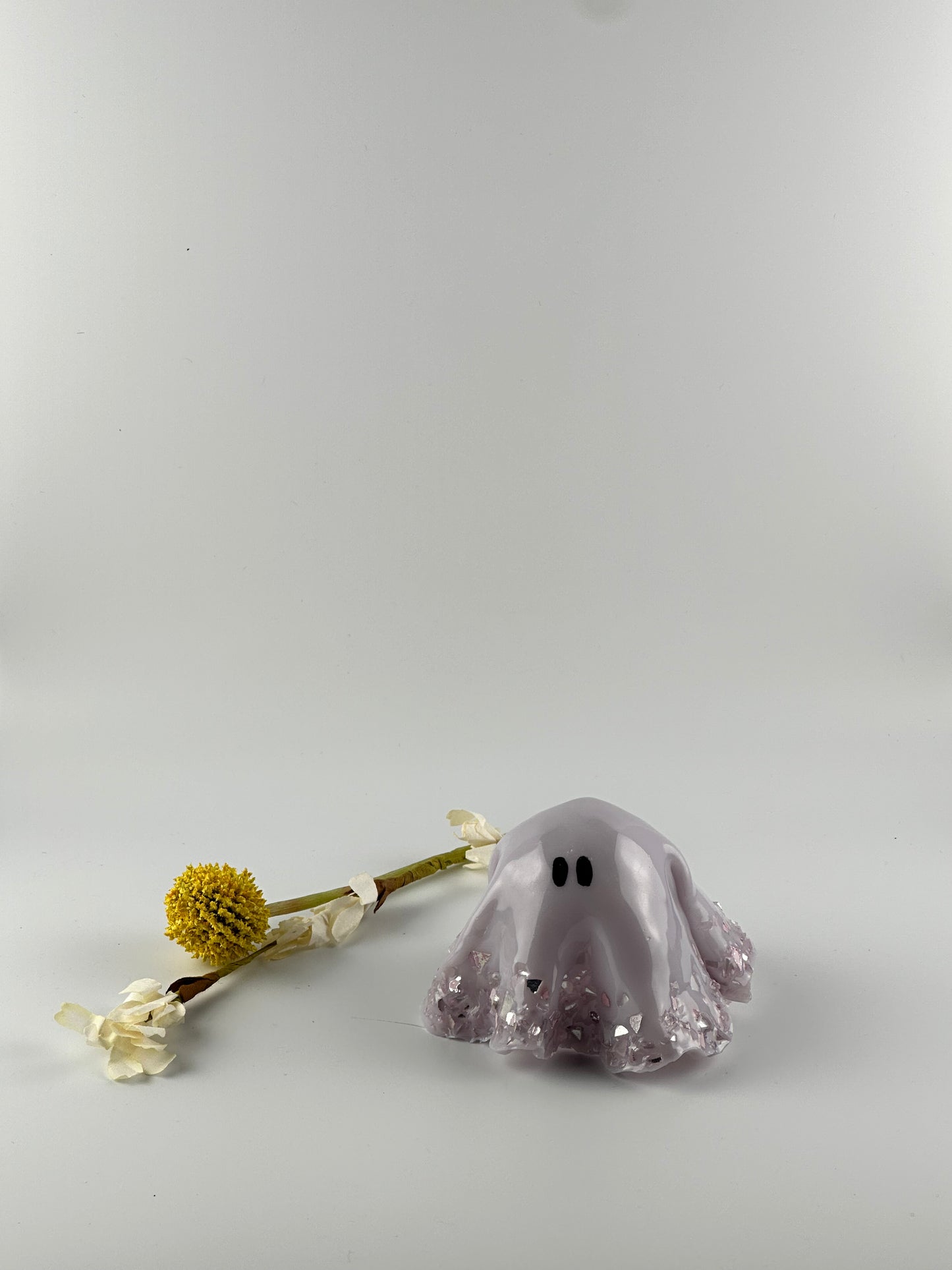 Small Resin Ghost: Soft Purple + Purple Glass