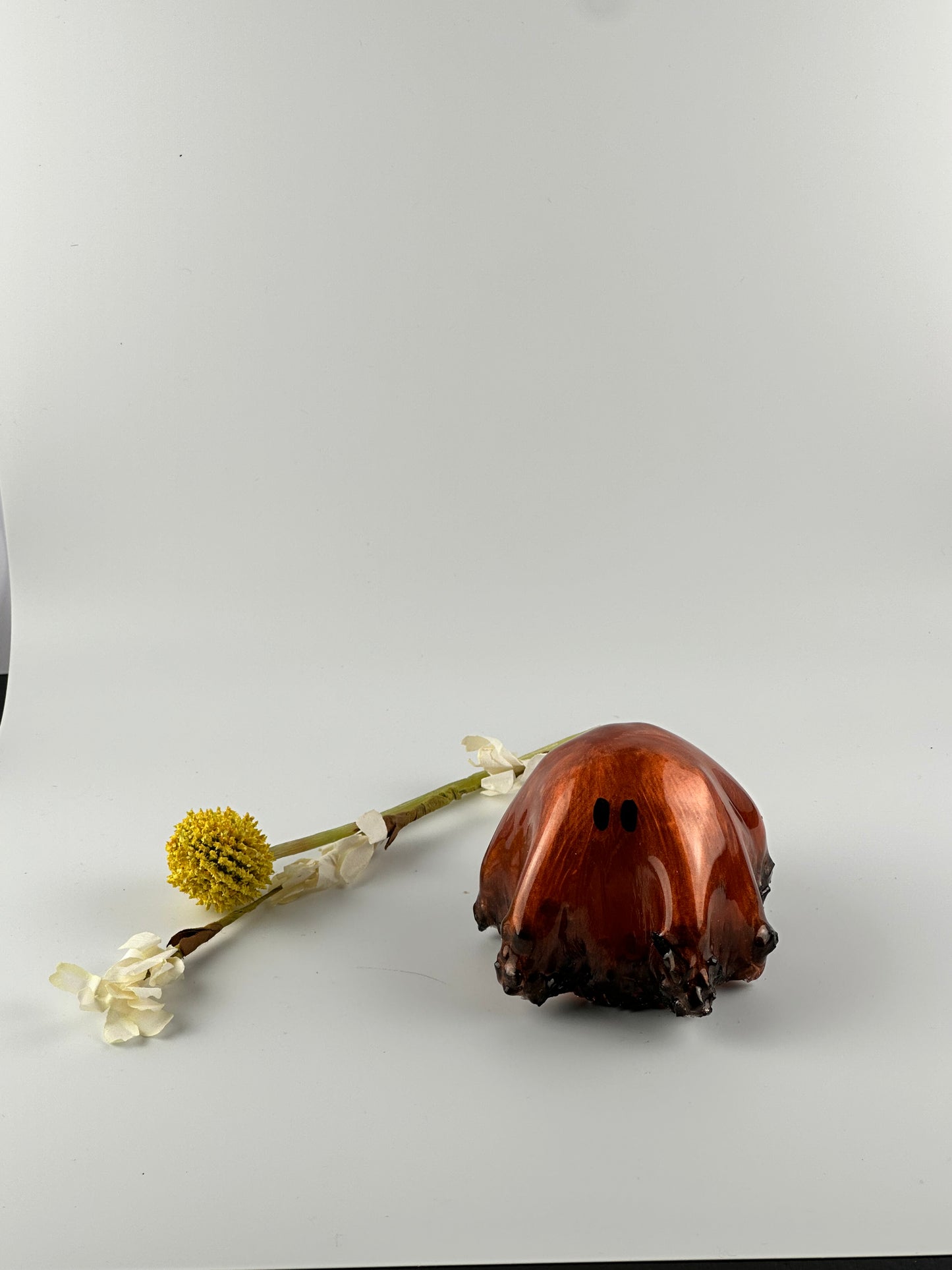 Small Resin Ghost: Copper + Black Glass