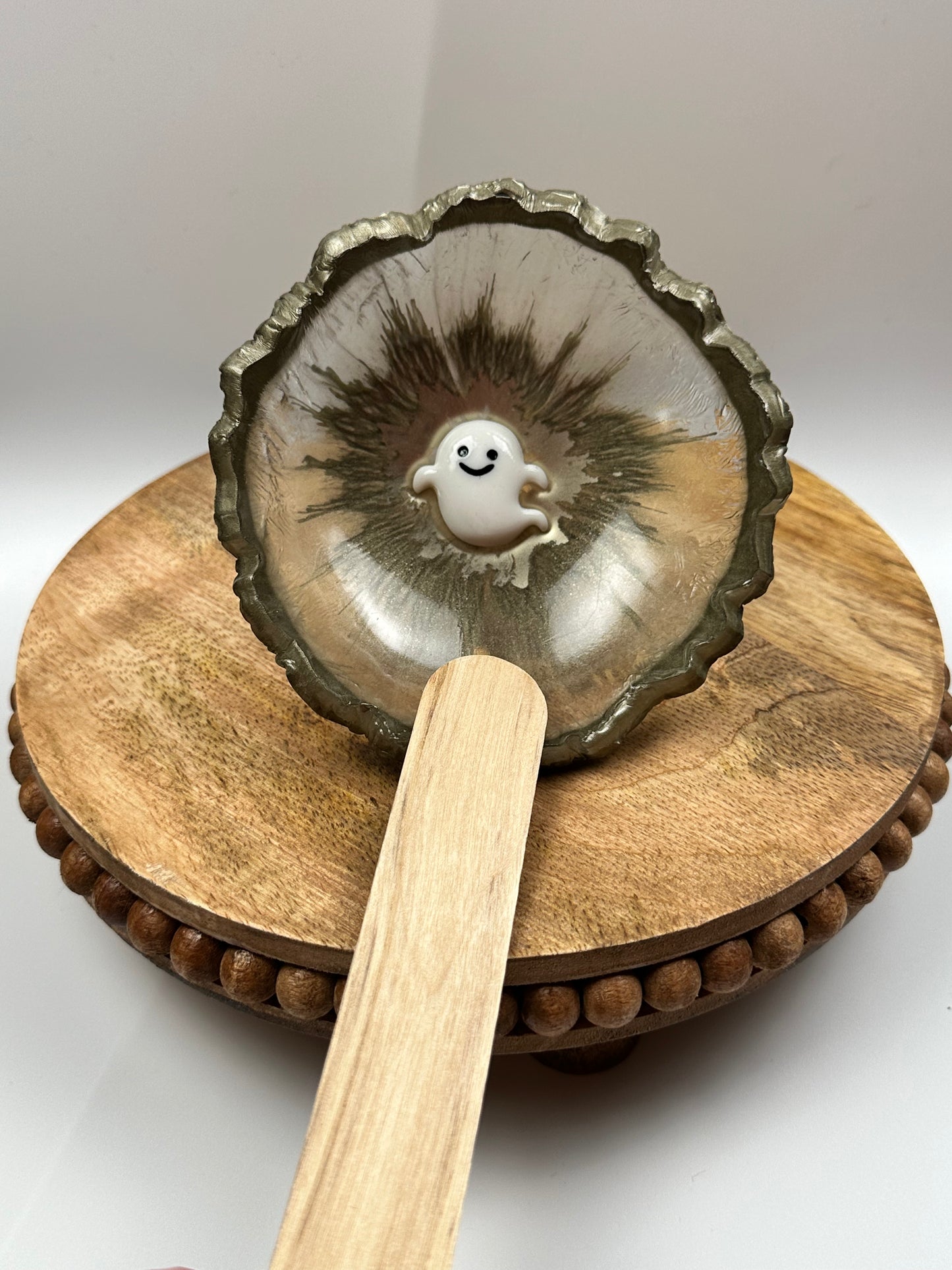 Small Resin Dish: Pewter + Friendly Ghost