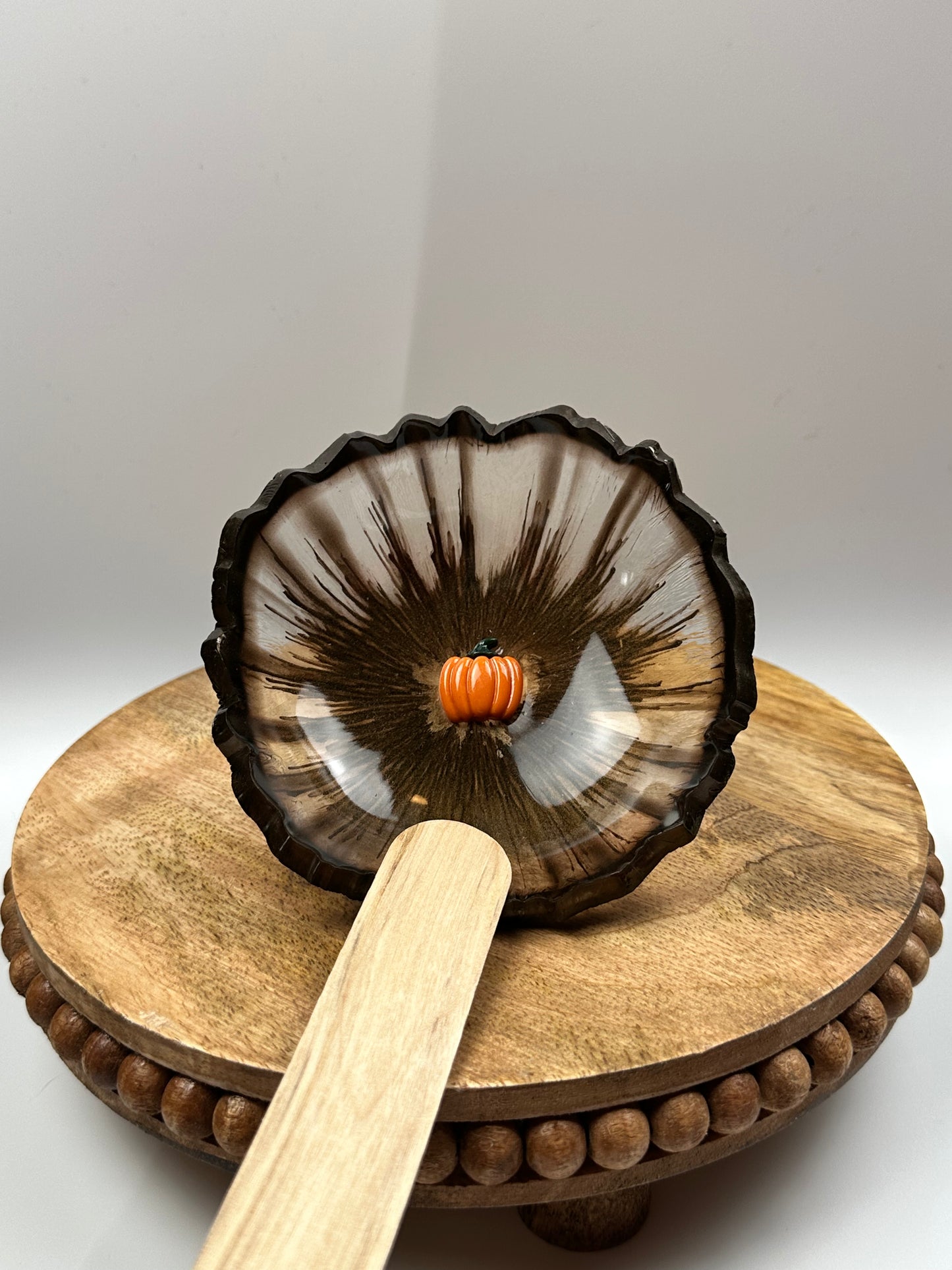 Small Resin Dish: Dark Brown Metallic + Classic Pumpkin