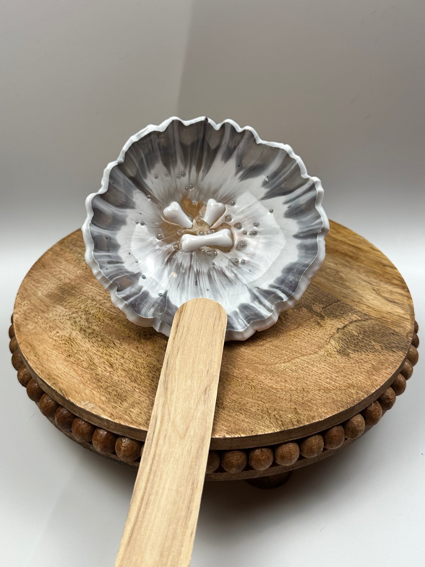 Small Resin Dish: White/Lavender + Bones/Sprinkles