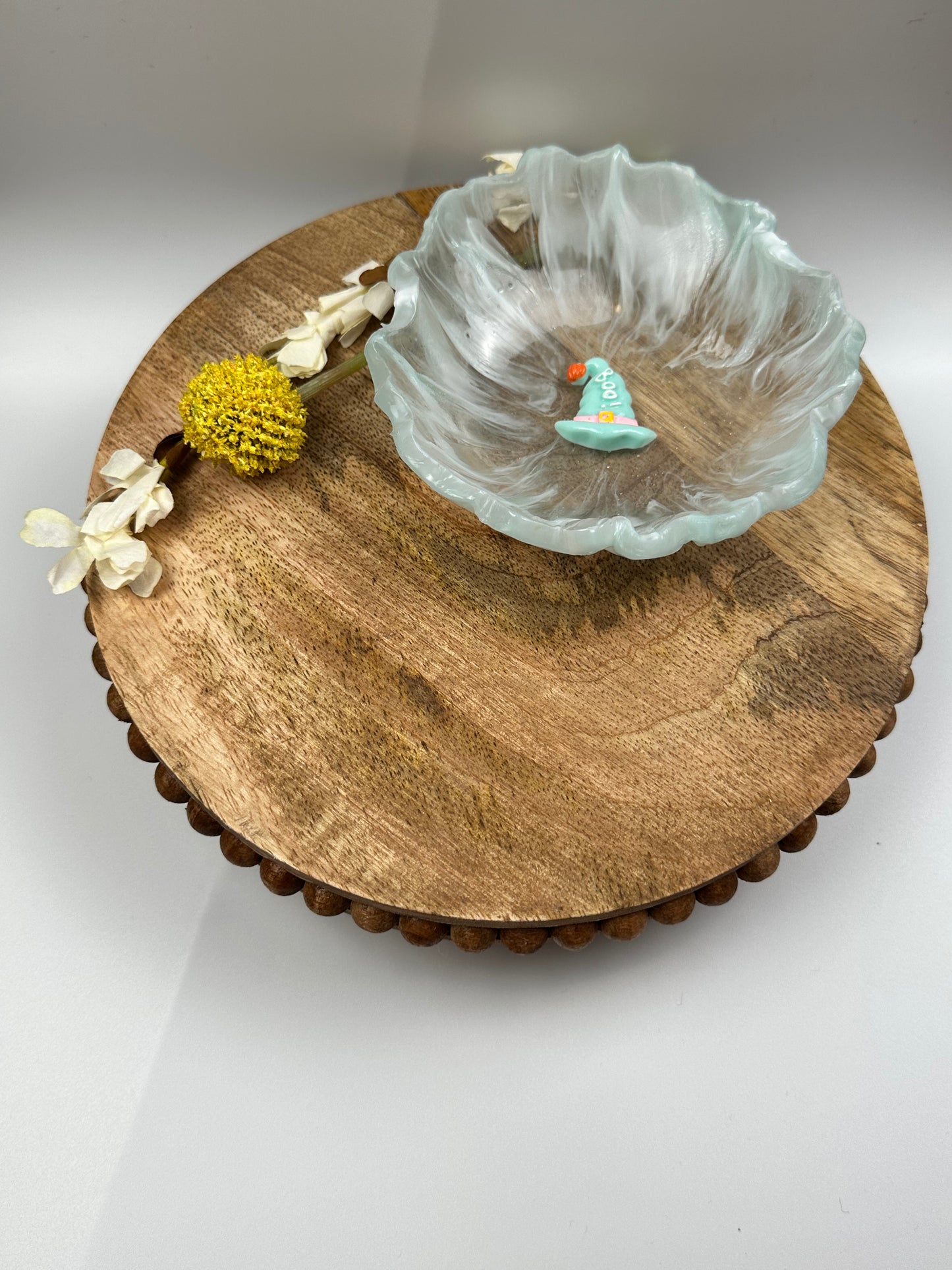Small Resin Dish: Aquamarine + Witch Hat
