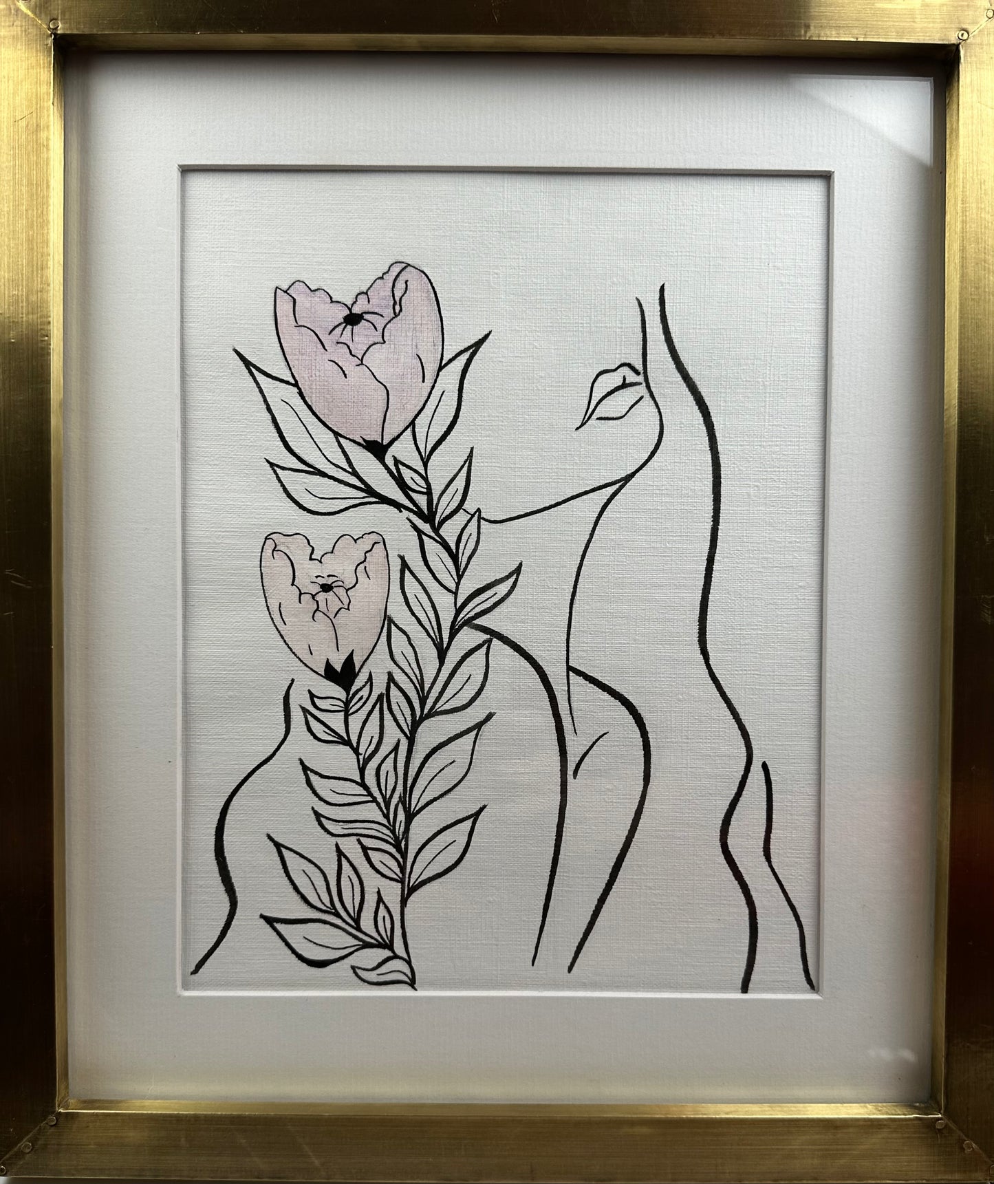 Line Art: Woman in Bloom (Hair)