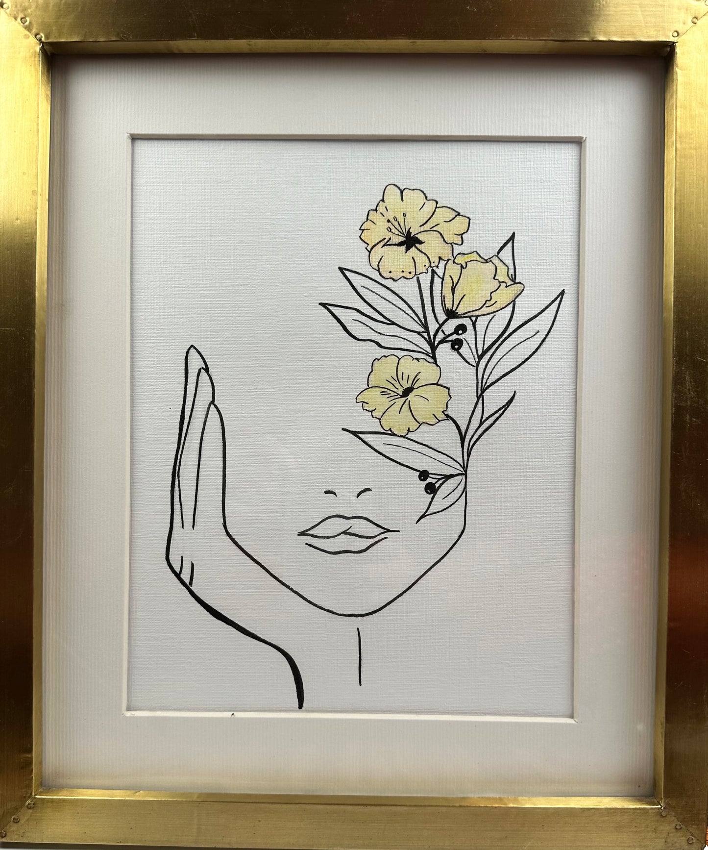 Line Art: Woman in Bloom (Face)