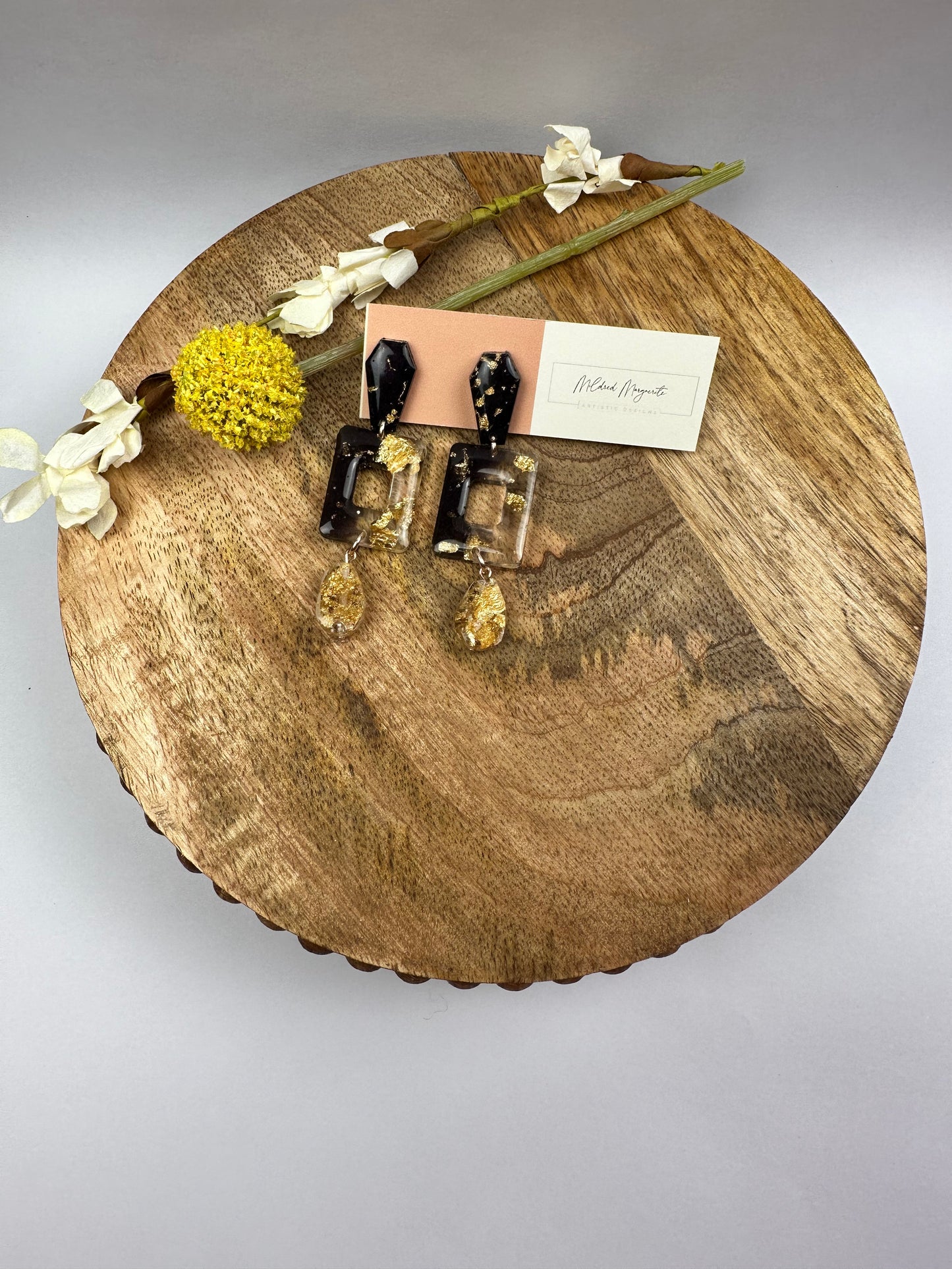 Resin Earrings: Coffin Dangle-A