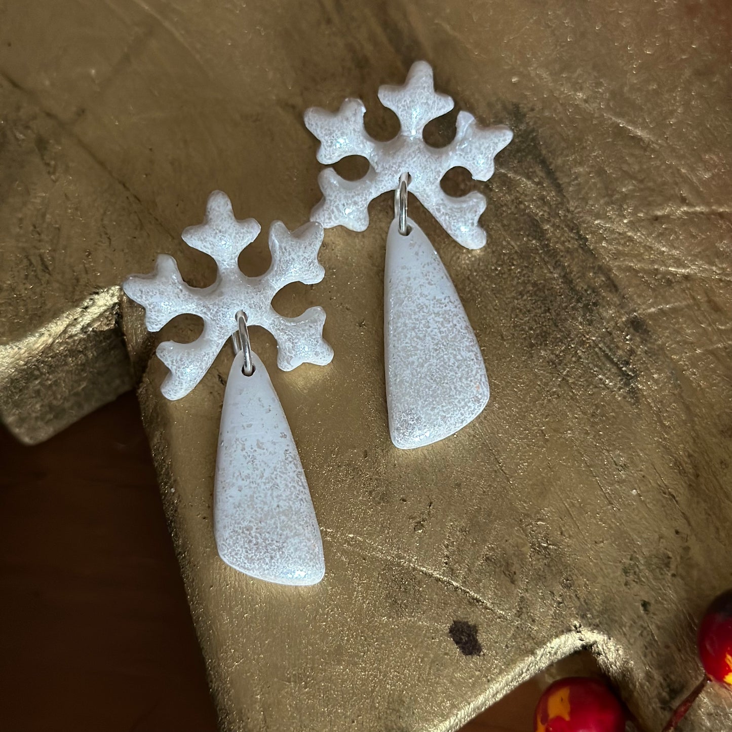 Clay Polymer Earrings: Snowflake Statement 2023