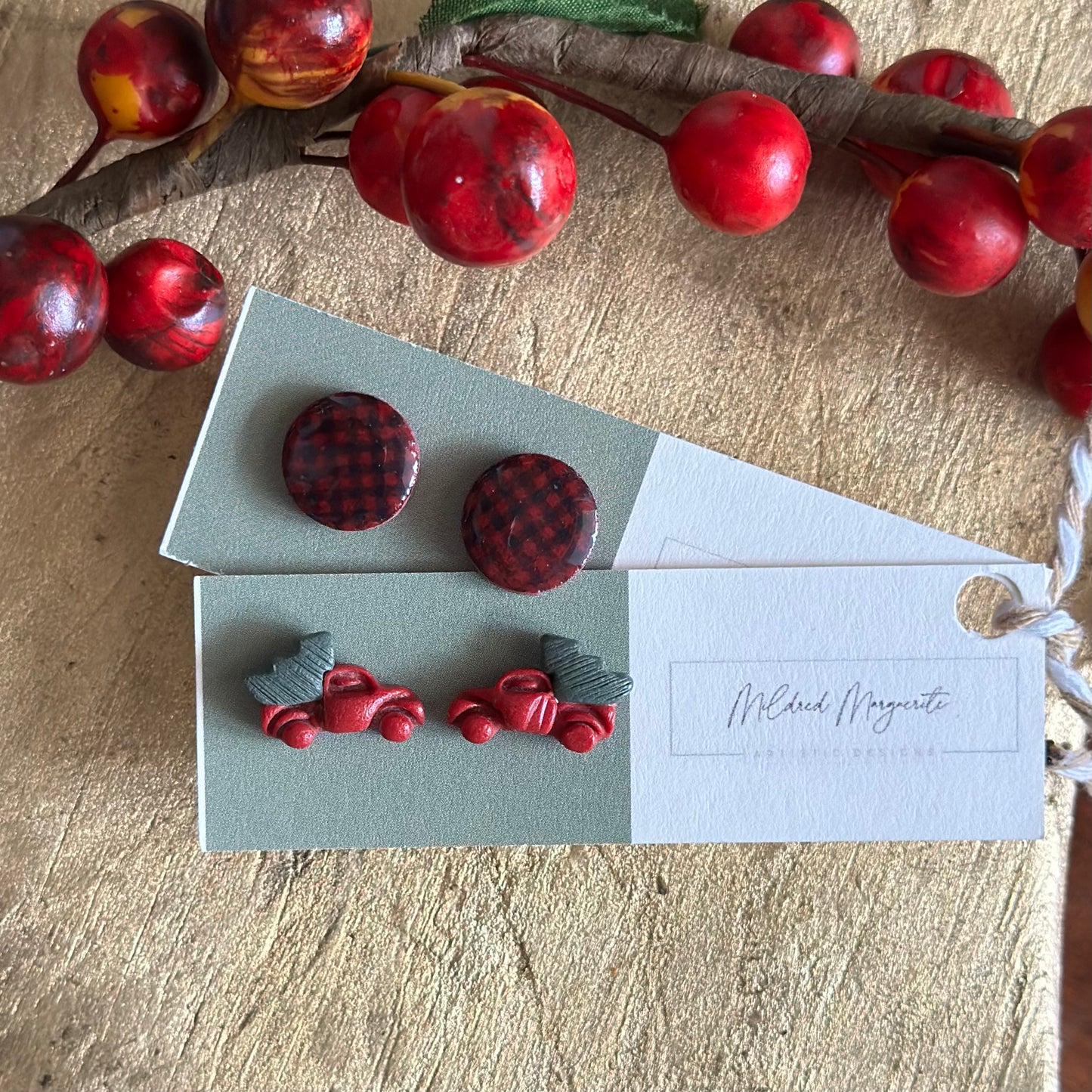 Clay Polymer Earrings: Hallmark Movie Stud 2023