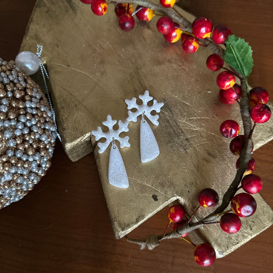 Clay Polymer Earrings: Snowflake Statement 2023