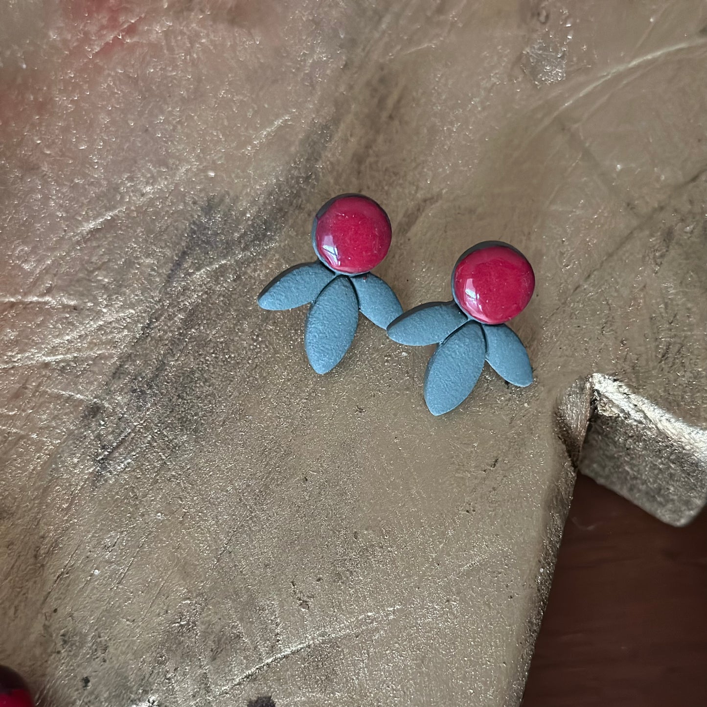 Clay Polymer Earrings: Holly Stud 2023